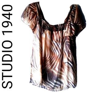 STUDIO 1940 BLOUSE - BROWN & GOLD